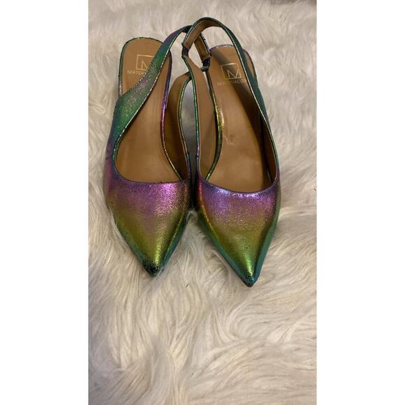 MATERIAL GIRL Darcie Slip-On Sandals with Iridescent Elastic Padding and Purple - Picture 4 of 9